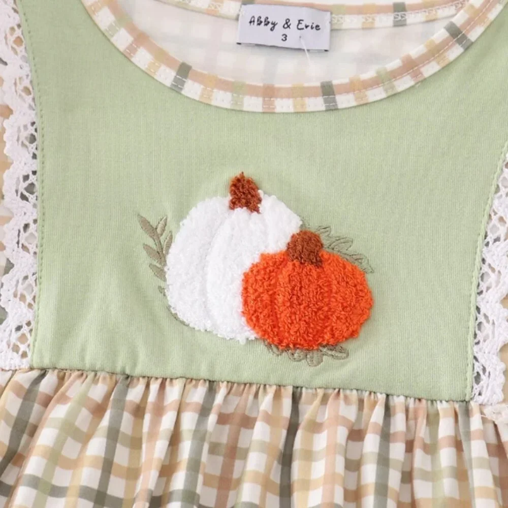 Boutique Chenille Pumpkin Tunic & Leggings Girls Outfit Set
